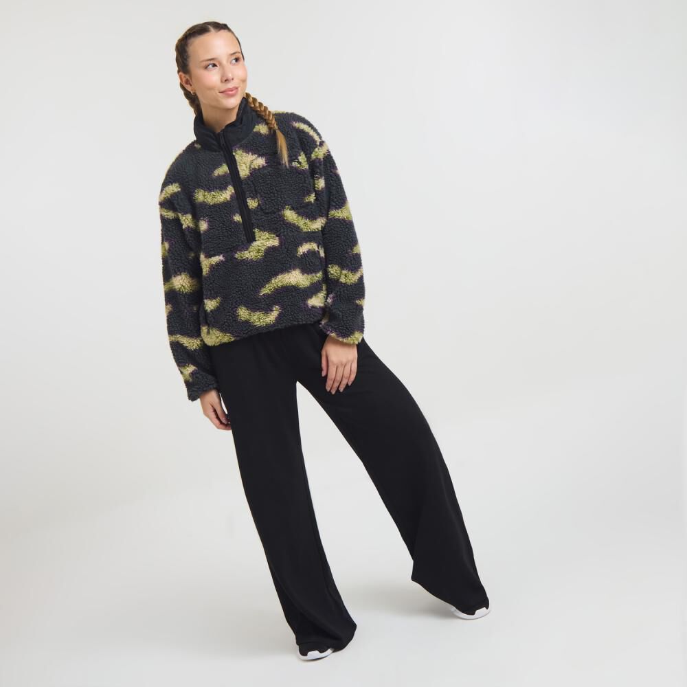 Poler&oacute;n Deportivo Bloque Color Cuello Alto Mujer Wetland image number 1.0