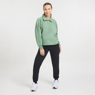 Polerón Deportivo Liso Regular Cuello Camisero Abotonado Mujer Wetland