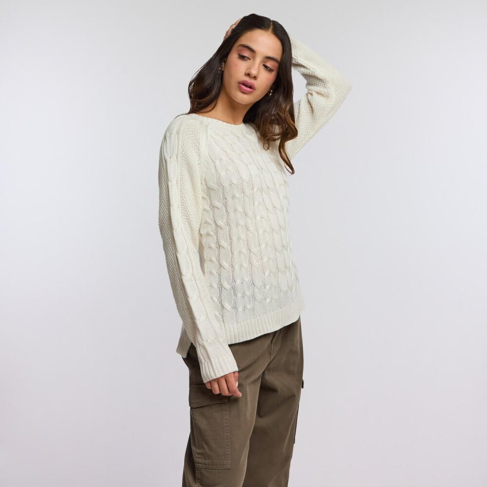 Sweater Trenzado Manga Larga Cuello Redondo Mujer Freedom image number 2.0