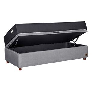 Cama Ba&uacute;l Mons Black / 1.5 Plazas / Base Normal