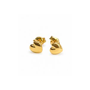 Aros Coraz&oacute;n Oro 18k 7mm No3 Atornillados 1gr Mujer Dorado