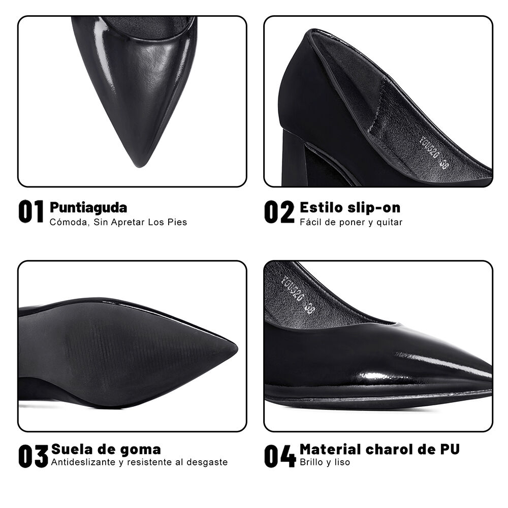 Zapato Taco Charol Puntiagudo Moda Mujer Weide You526 image number 9.0