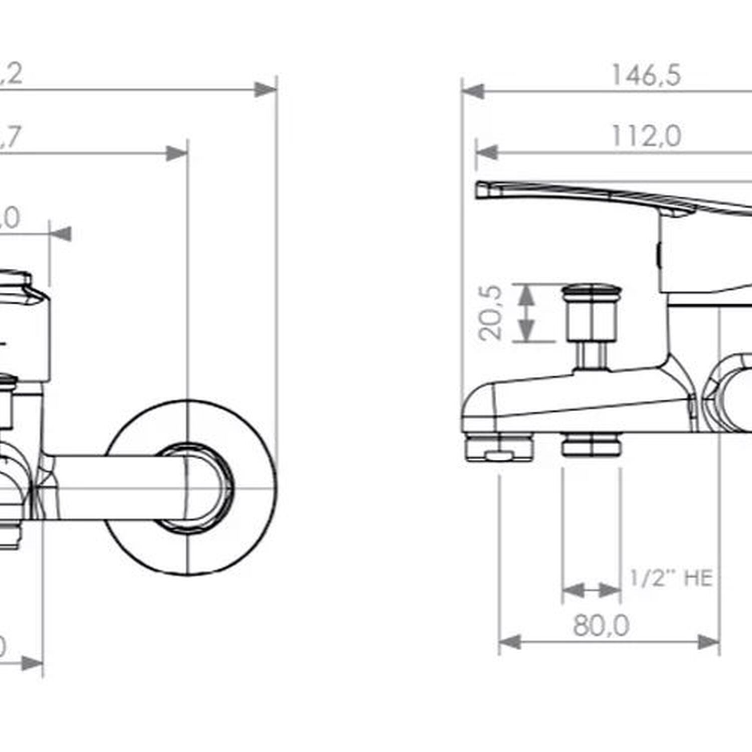 Monomando Llave Grifo Para Tina Ducha Modelo Alabama Pmb Color Cromo image number 4.0