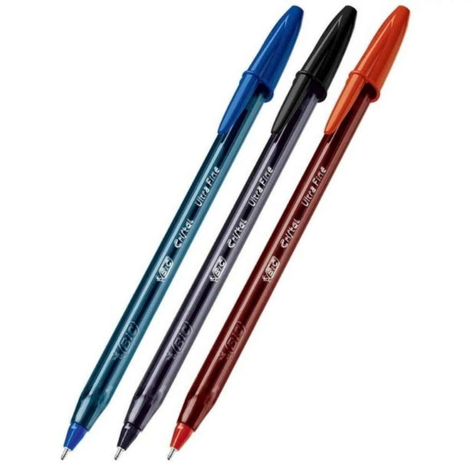Set 10 Bol&iacute;grafos Cristal / 4 Azul 3 Negro 2 Rojo 1 Verde Bic image number 1.0