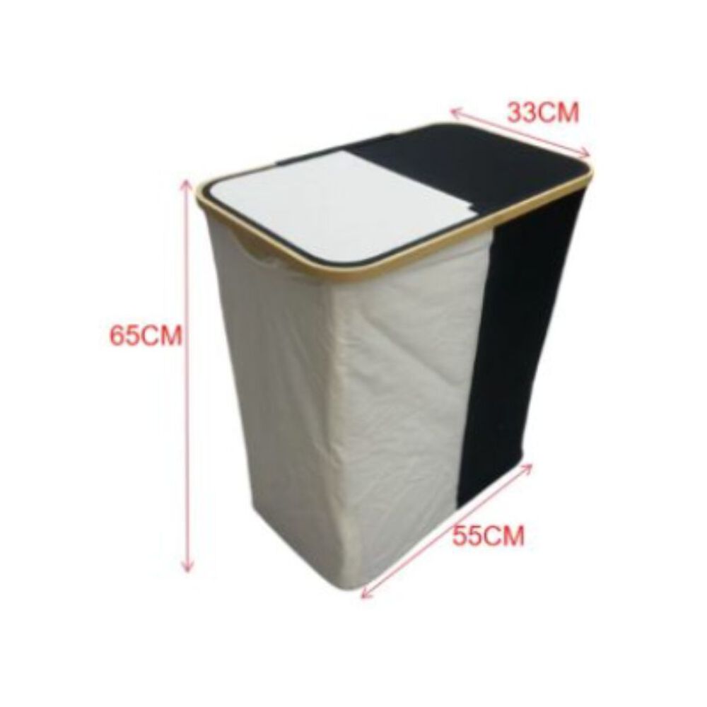 Cesta De Ropa Con Tapa 2 Compartimientos 65cm image number 2.0