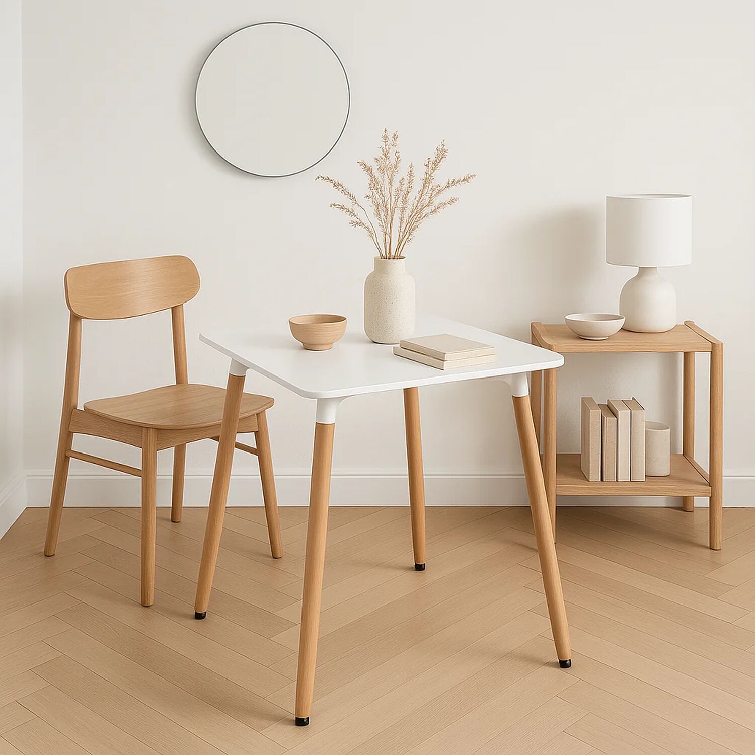 Mesa Cuadrada De Comedor Eames 80x80cm - Blanca image number 2.0