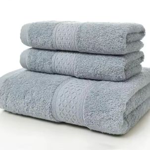 Set De 3 Toallas 100% Algodón - Gris