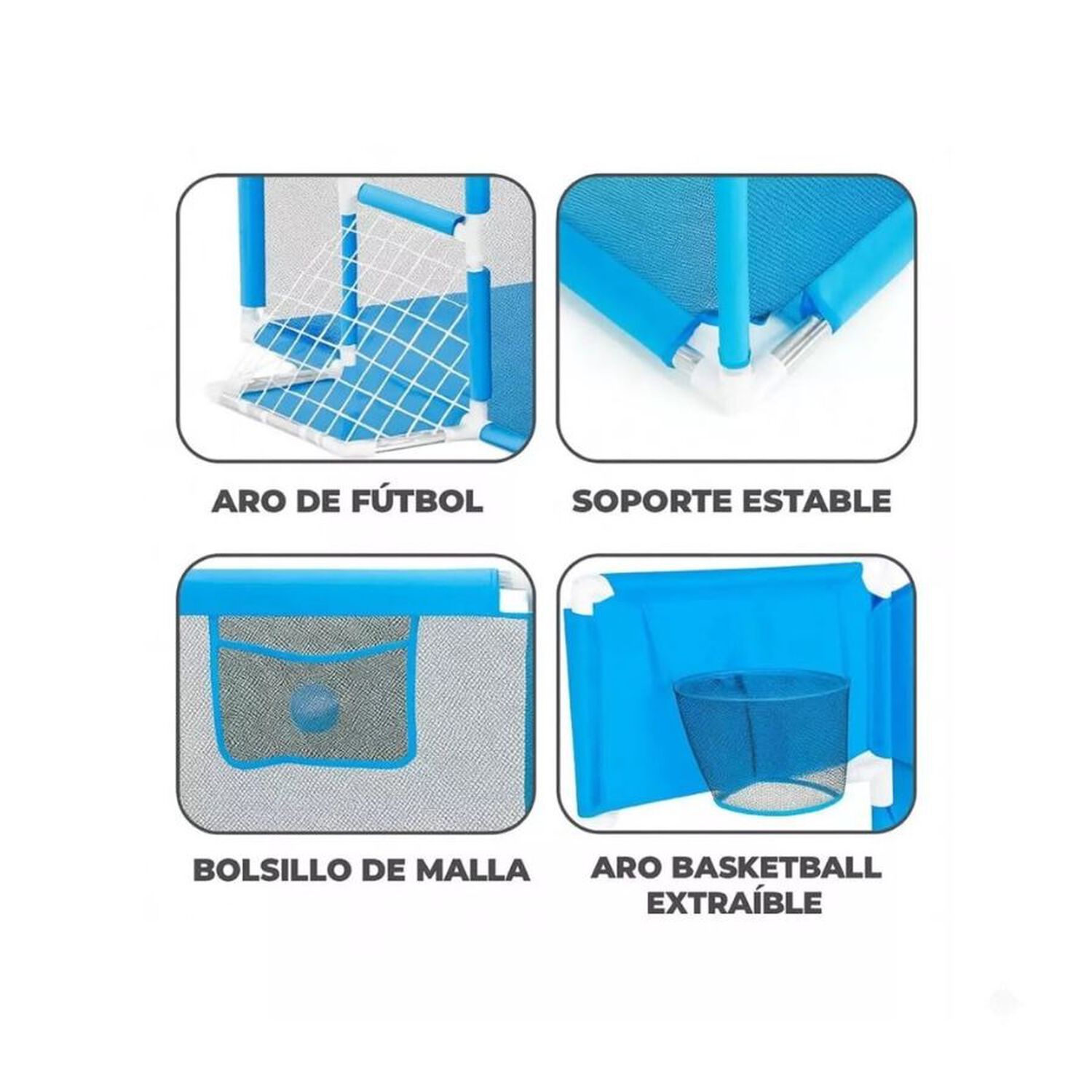 Parque De Juegos Para Beb&eacute;s Corral Malla Plegable Azul image number 1.0