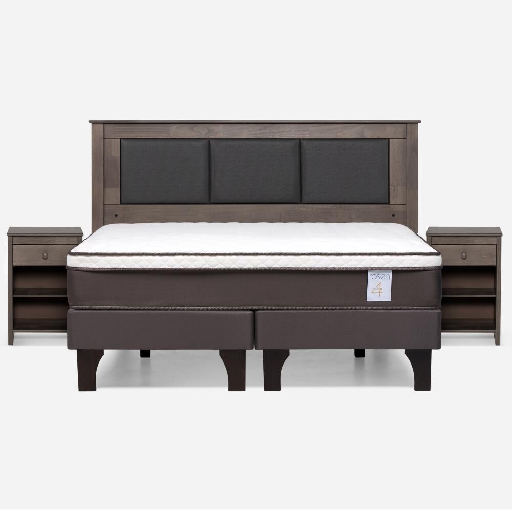 Cama Europea Rosen New Style 4 Plus / King / Base Dividida  + Set Maderas Rachel Gris image number 0.0