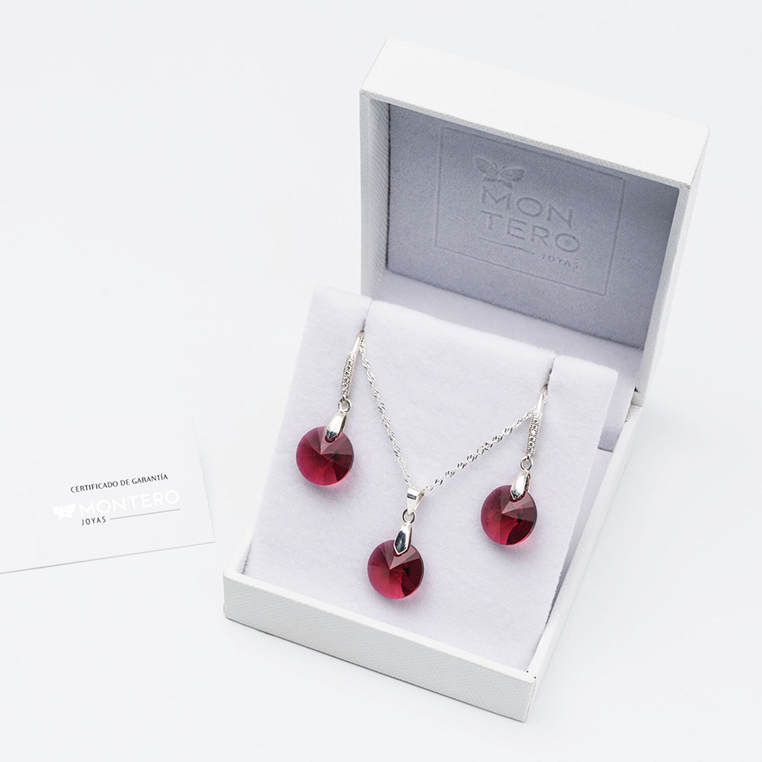 Conjunto Madrid Con Cristal Genuino Scarlet image number 2.0