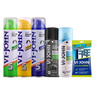 Pack 5 Espumas De Afeitar 200 Gr + Maquina Desechable 5 Uds
