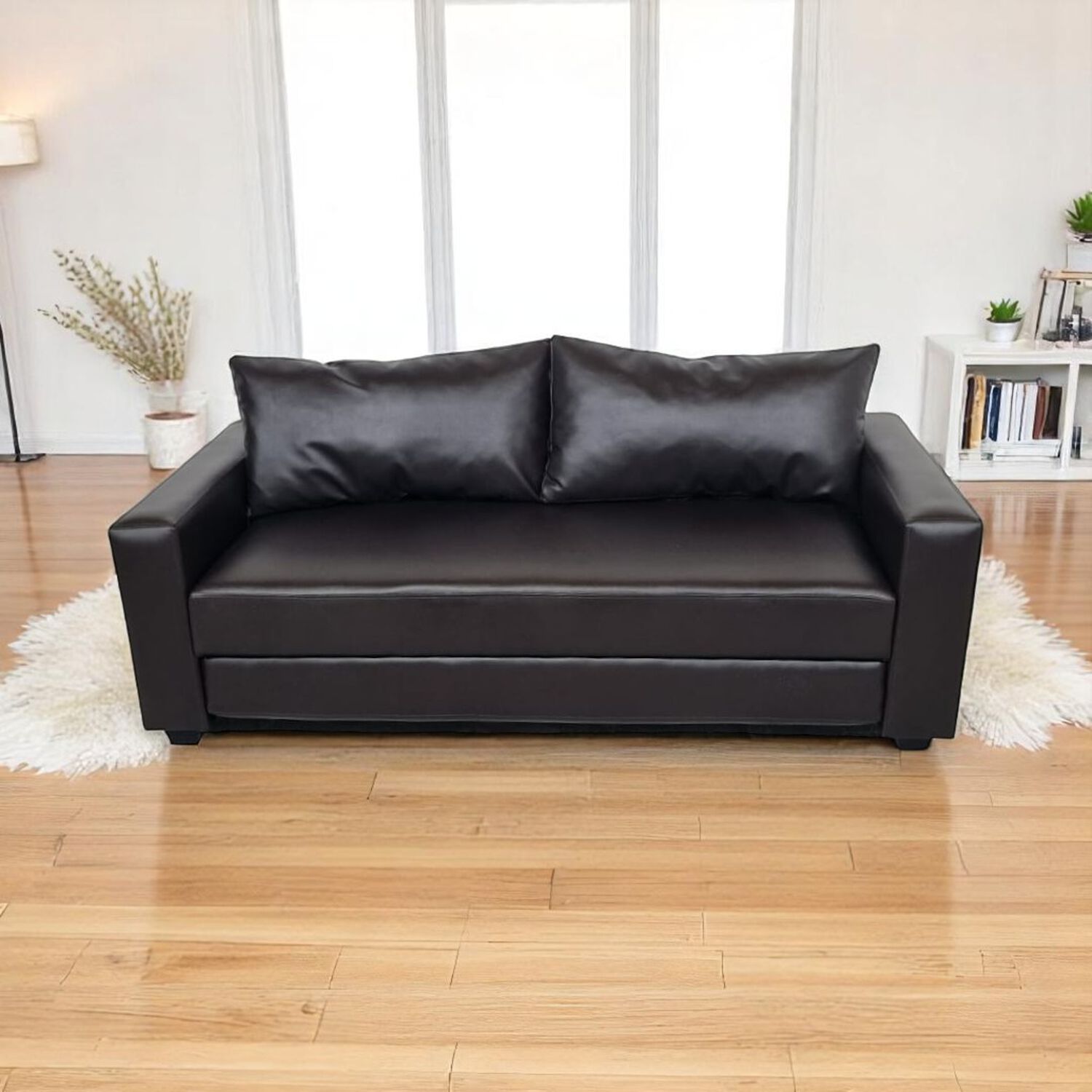 Sofa Cama Multifuncional Ecocuero Chocolate image number 4.0