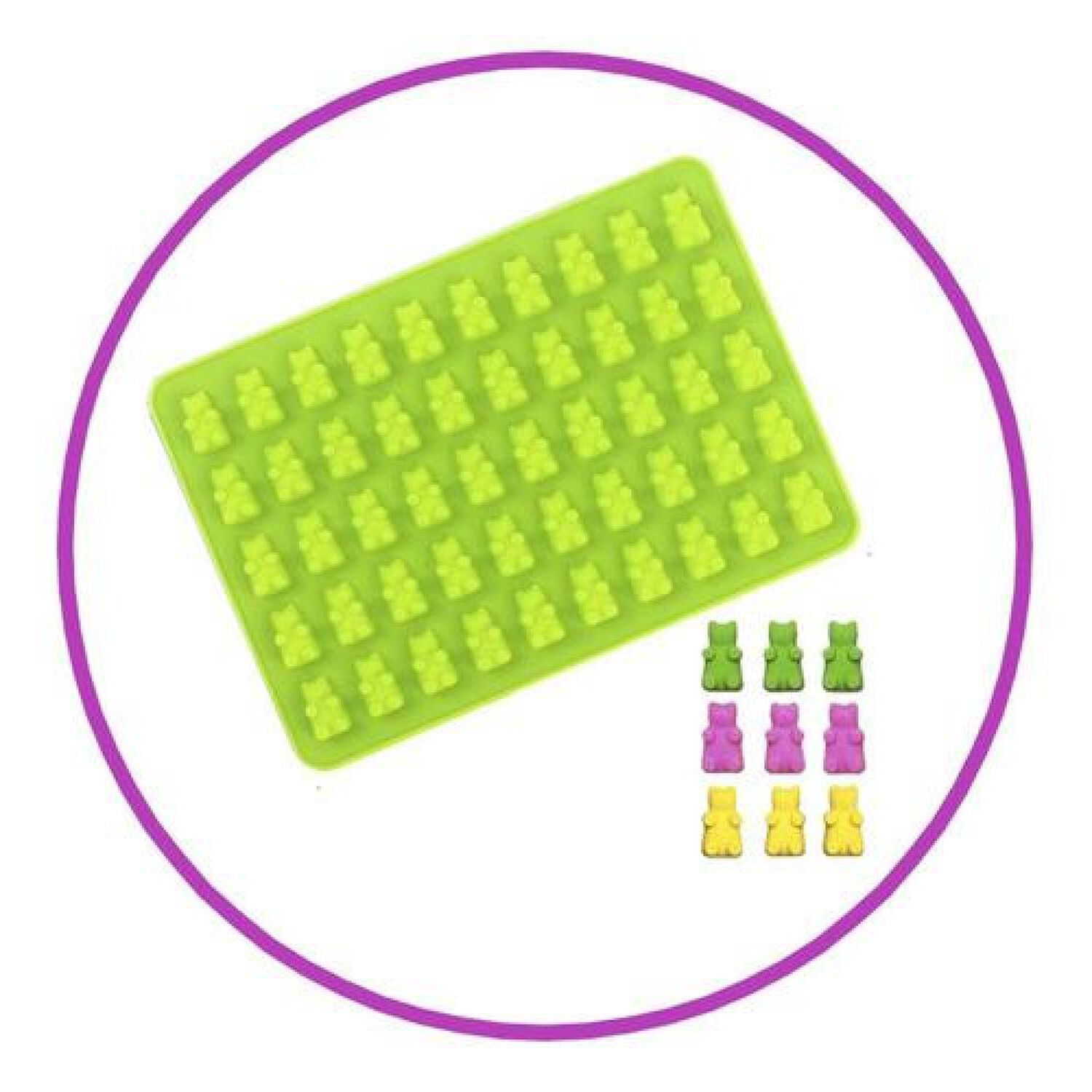 Molde De Silicona Para 50 Mini Ositos Gomitas (estoykuku) image number 0.0