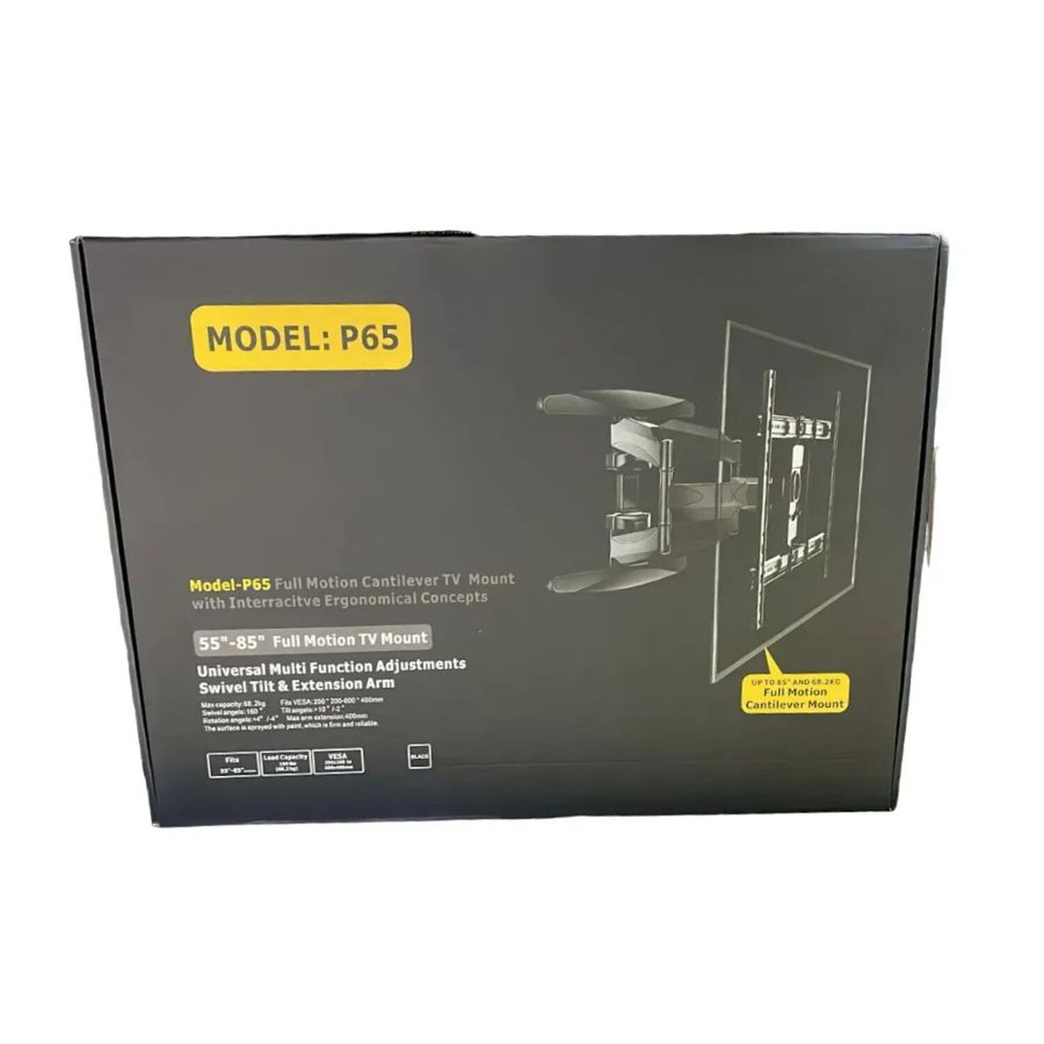 Brazo Articulado Base Tv Universal Soporte 55-85 Negro image number 3.0