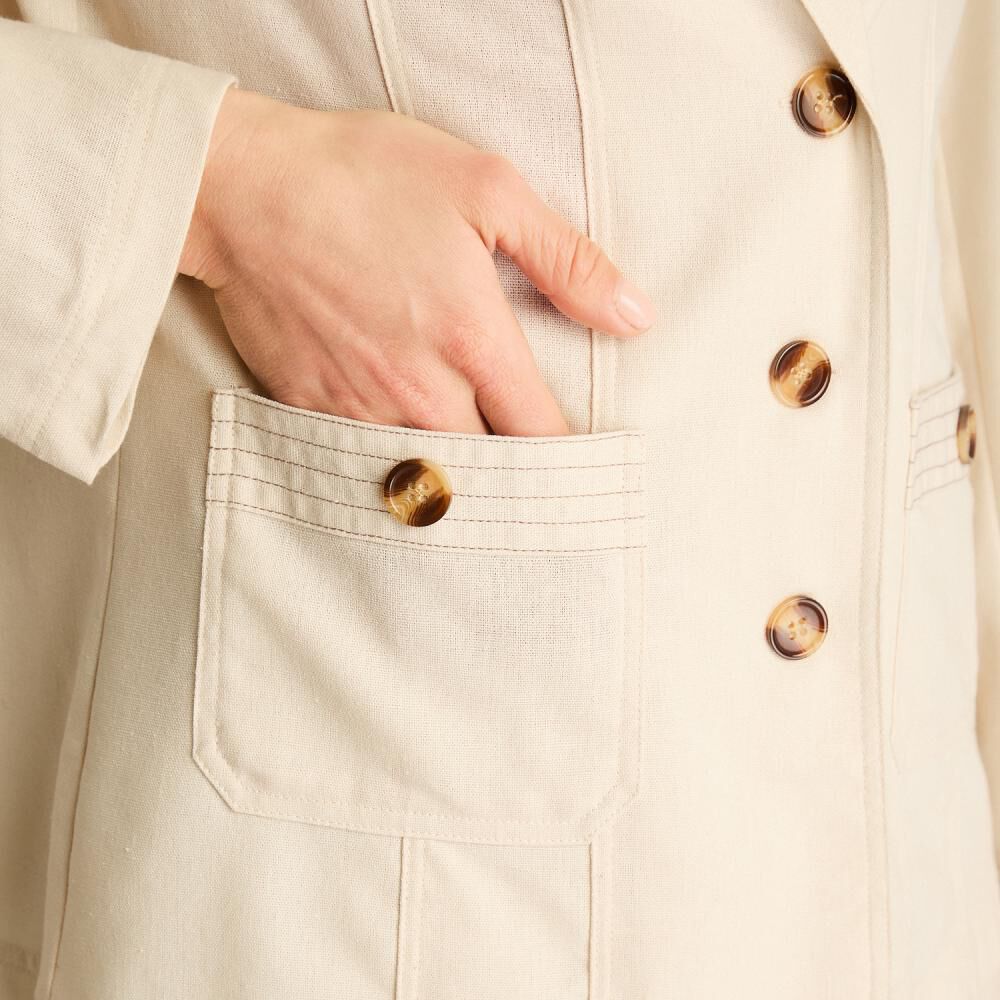 Blazer Bolsillos Parche Cuello Solapa Mujer Lorenzo Di Pontti image number 3.0