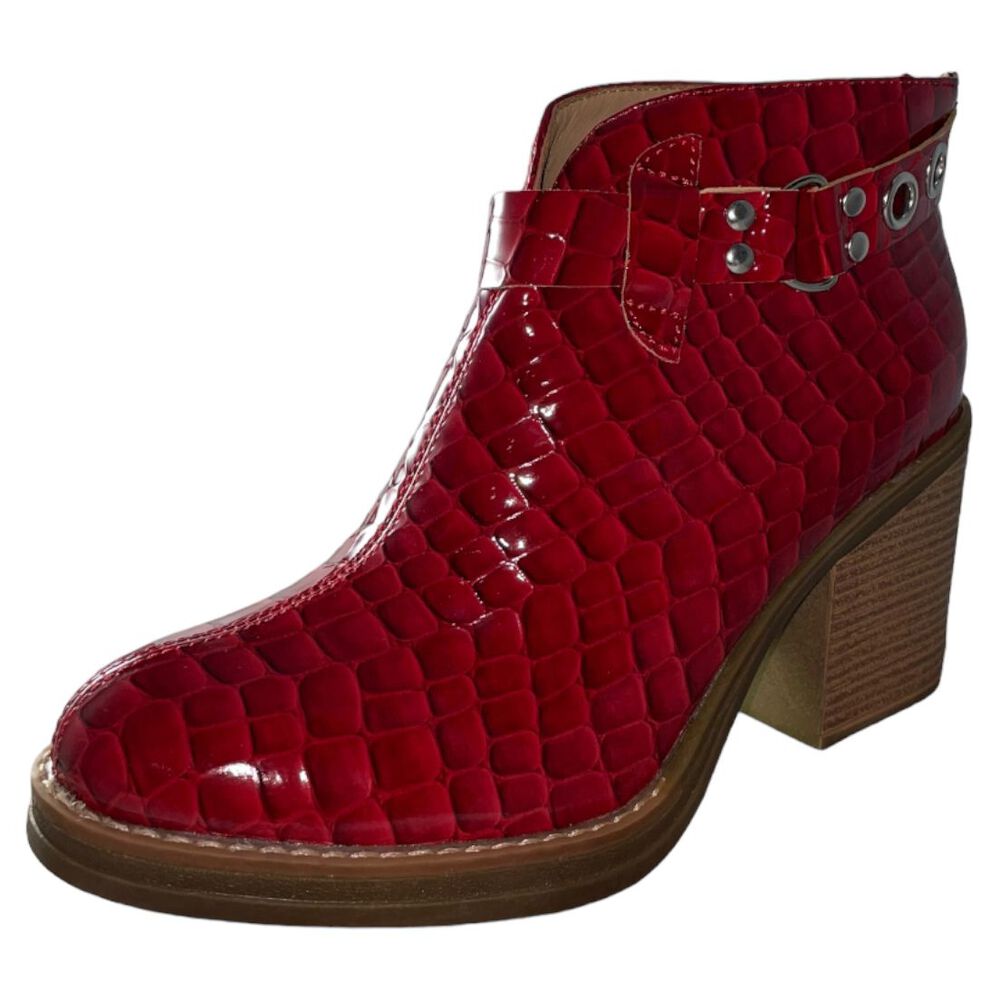Botin Rojo Croco Correa image number 0.0