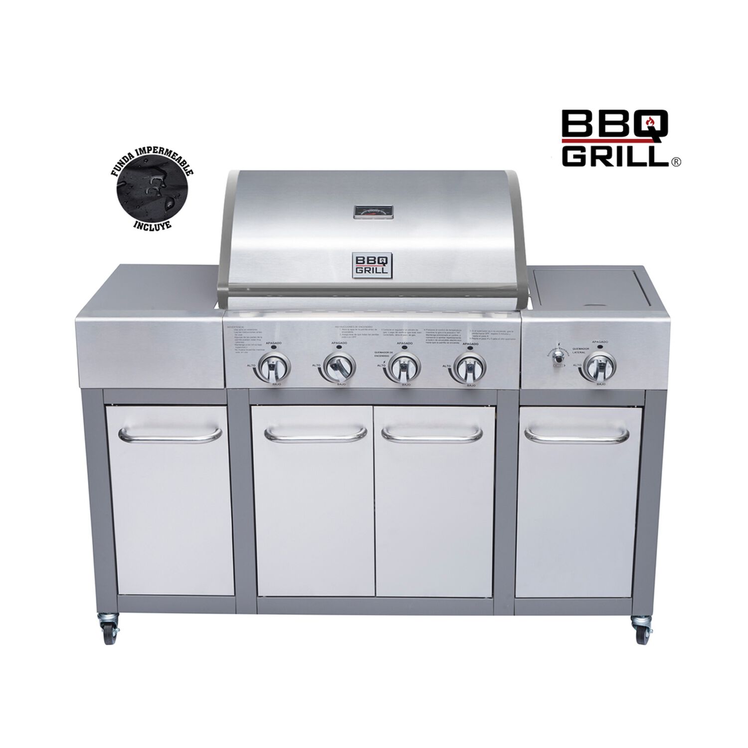 Parrilla Gas Buffalo Inox 4+1 Q + Funda De Regalo image number 0.0