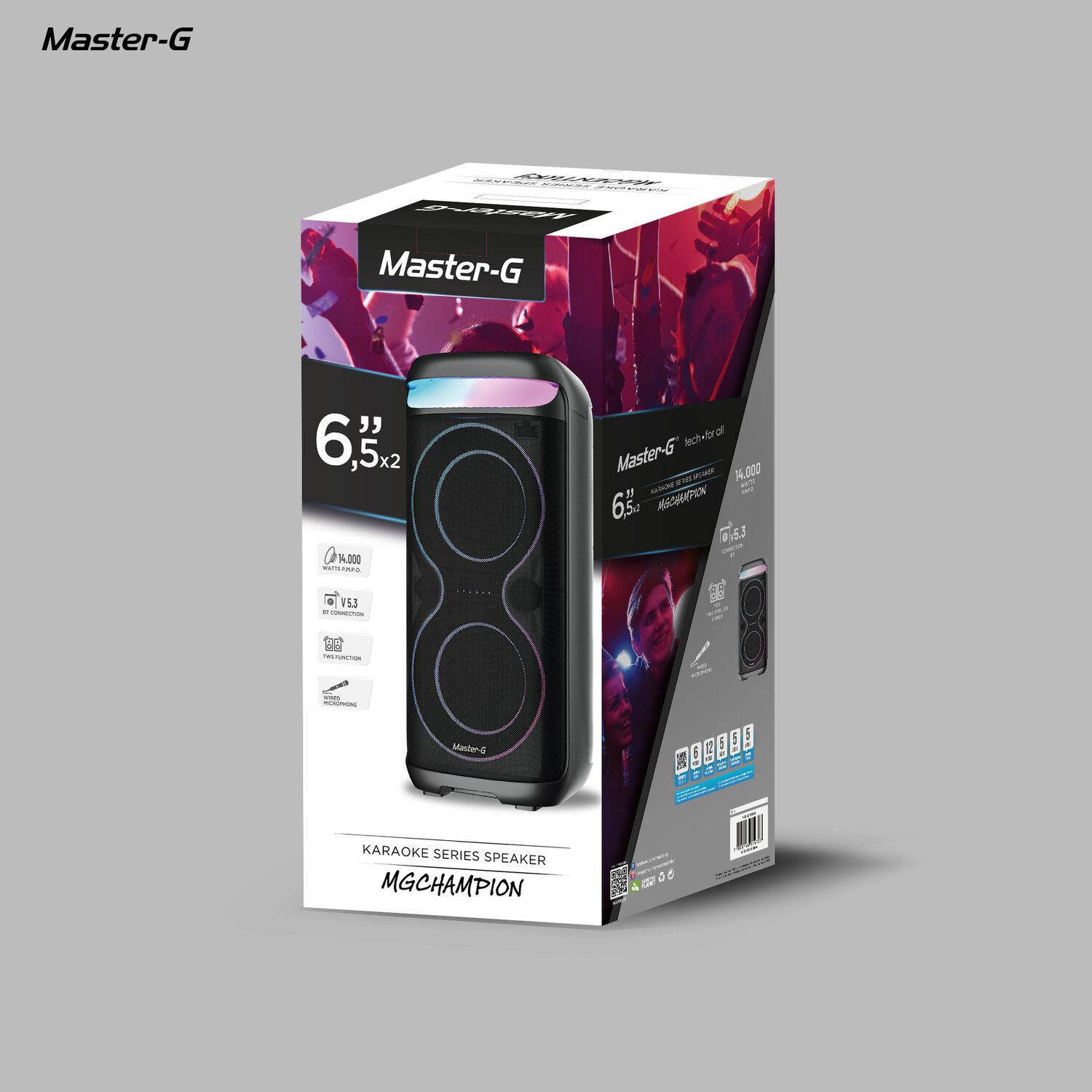 Parlante Bluetooth Karaoke Champion 6,5&rdquo; X2 Con Micr&oacute;fono image number 3.0