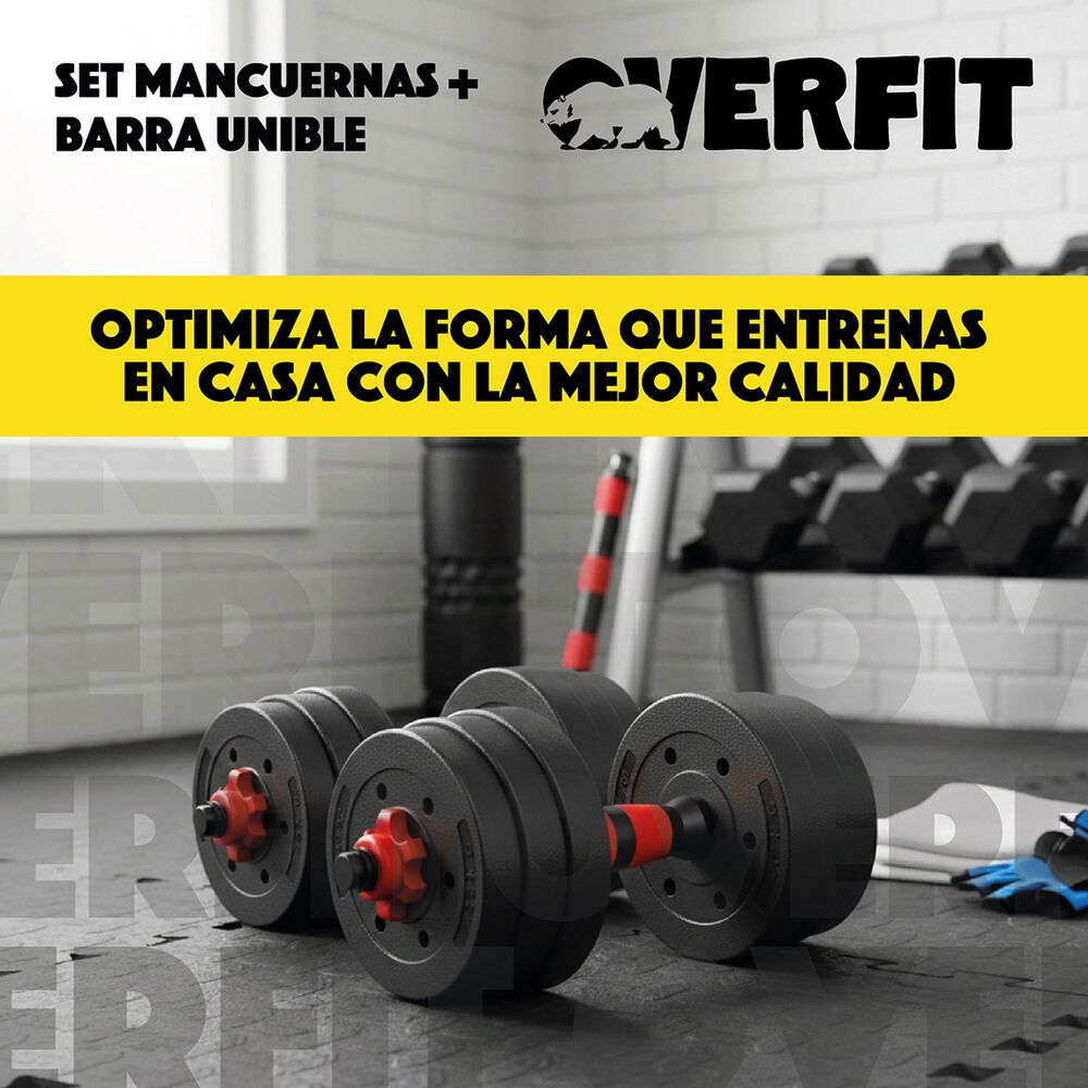 Set Mancuernas Y Barra Unibles 20kg Fitness Pesas Ajustables image number 4.0
