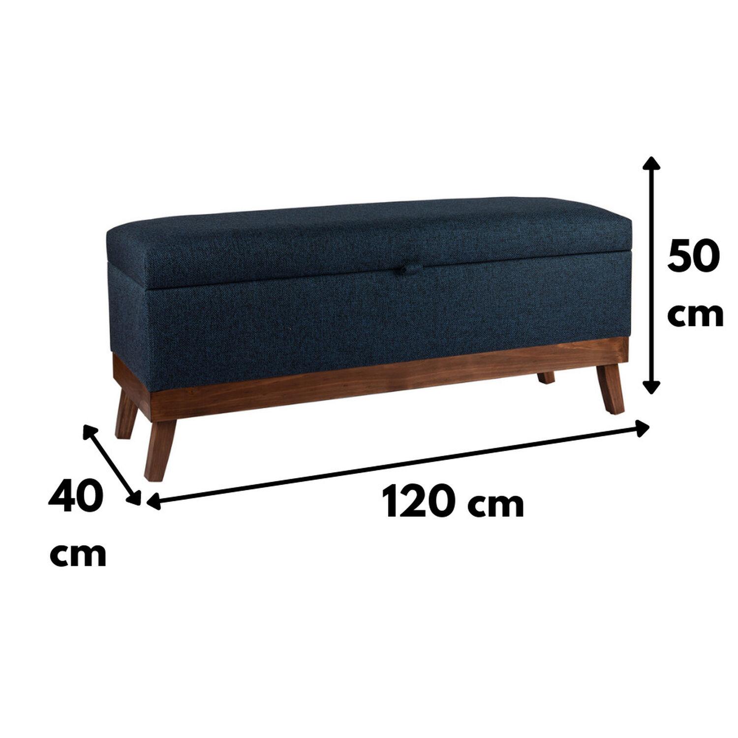 Banqueta Con Ba&uacute;l Incy Azul Omega 120x40x50 Cm M&aacute;xima Design image number 3.0