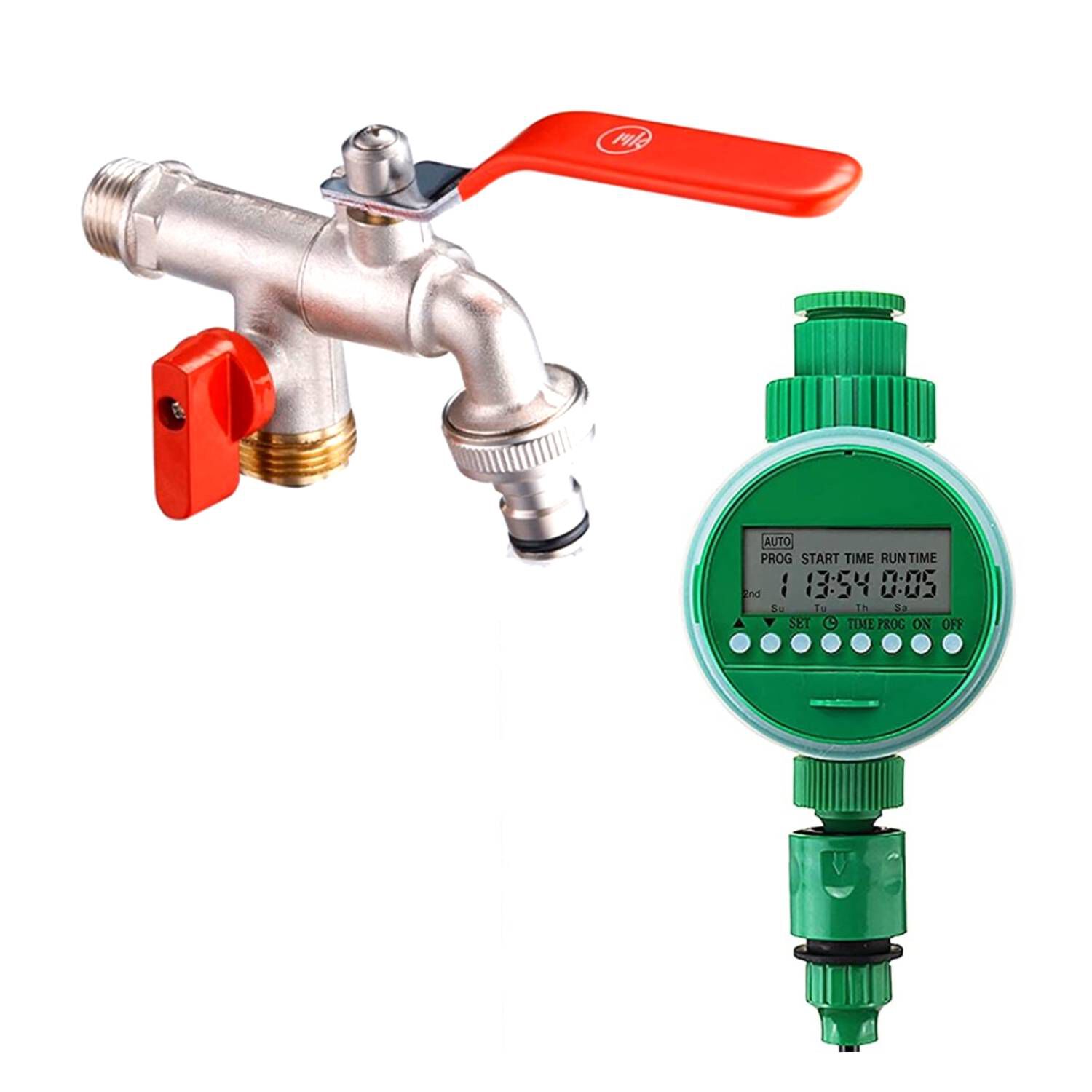 Kit Flowmak Riego Llave Doble 1/2" + Programador image number 0.0