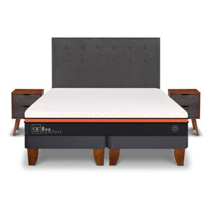 Cama Europea Cic Bee Comfort / 2 Plazas / Base Dividida + Set De Maderas
