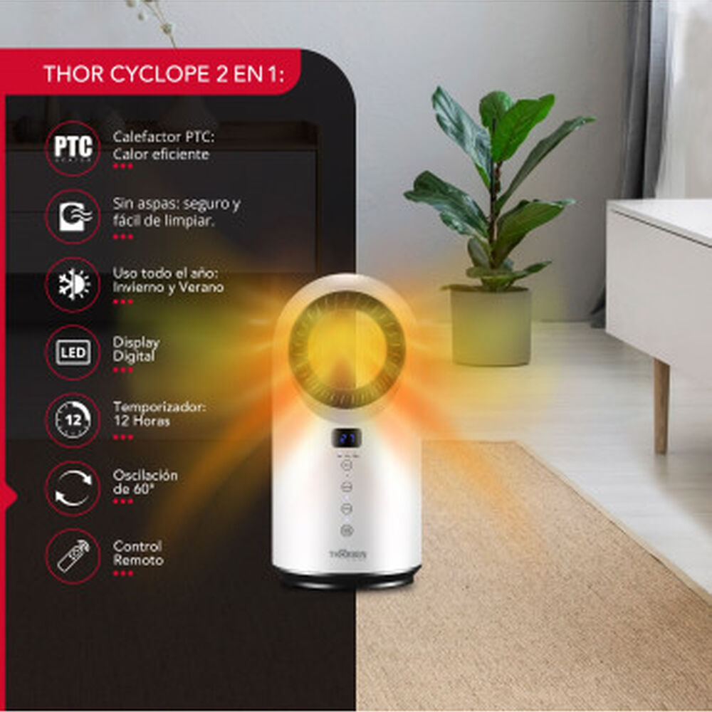 Calefactor & Ventilador Sin Aspas Thor Cylope 2en1 image number 1.0