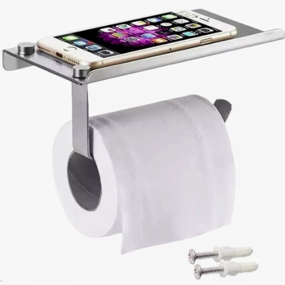 Porta Papel Higi&eacute;nico Negro Acero Inoxidable image number 0.0