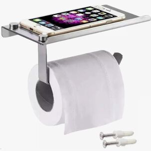 Porta Papel Higi&eacute;nico Negro Acero Inoxidable