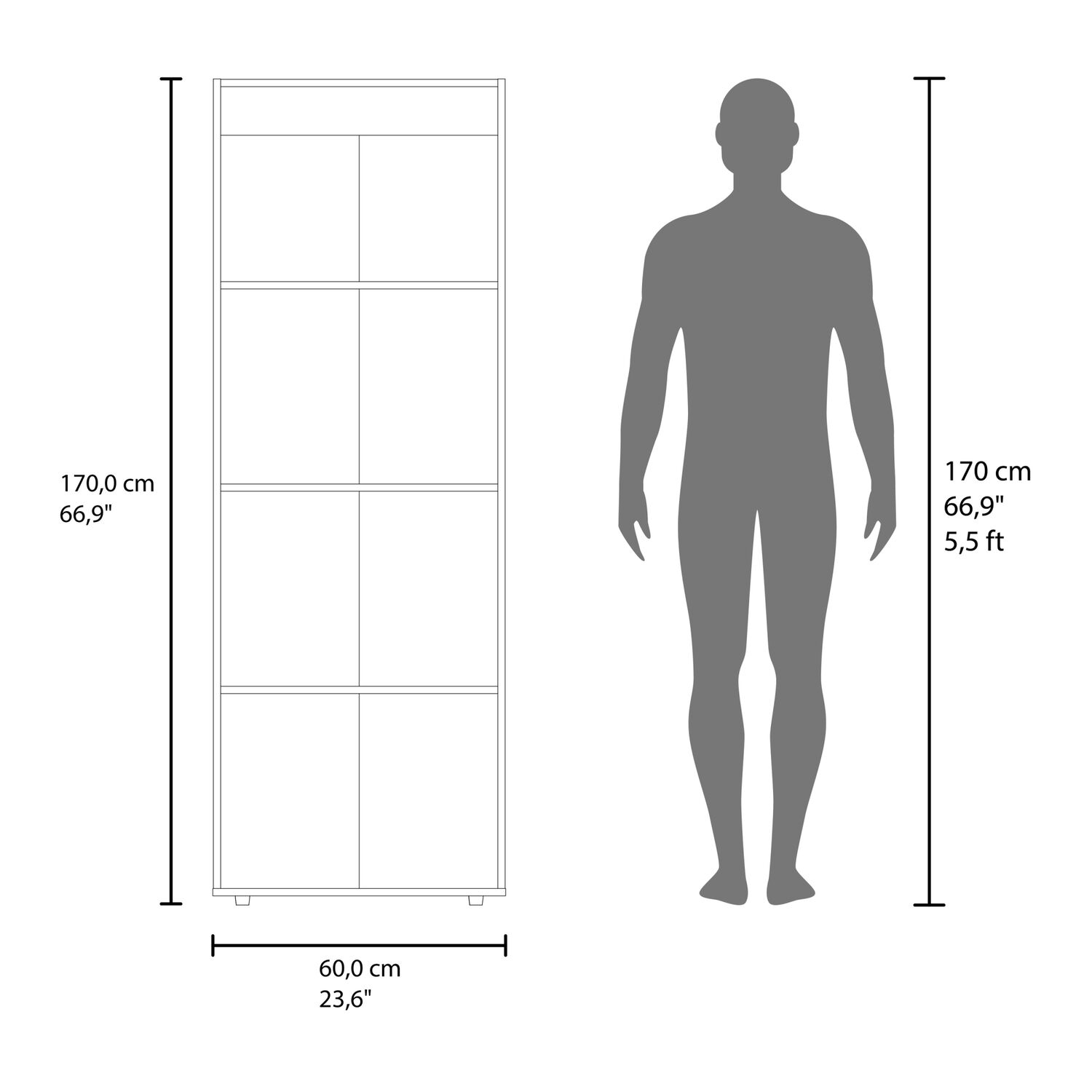 Closet 2 Puertas 170x60x40,2 Cm image number 6.0
