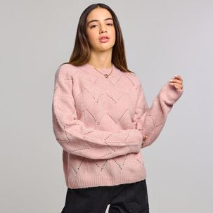 Sweater Regular Manga Larga Cuello Redondo Mujer Freedom