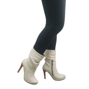 Bota Vilma Beige Cuero Pao Pecados