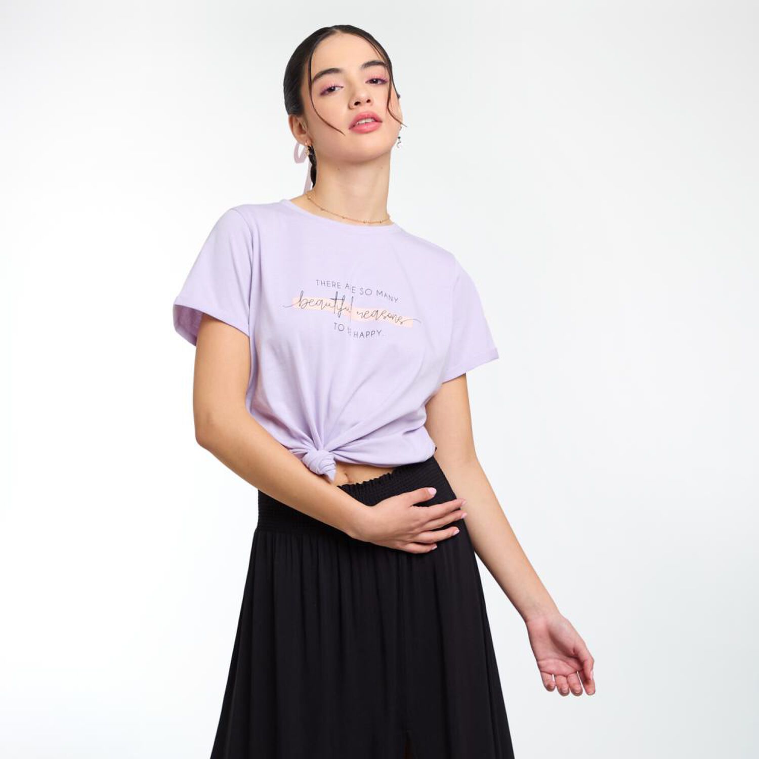 Polera Estampada Manga Corta Cuello Redondo Mujer Freedom image number 0.0
