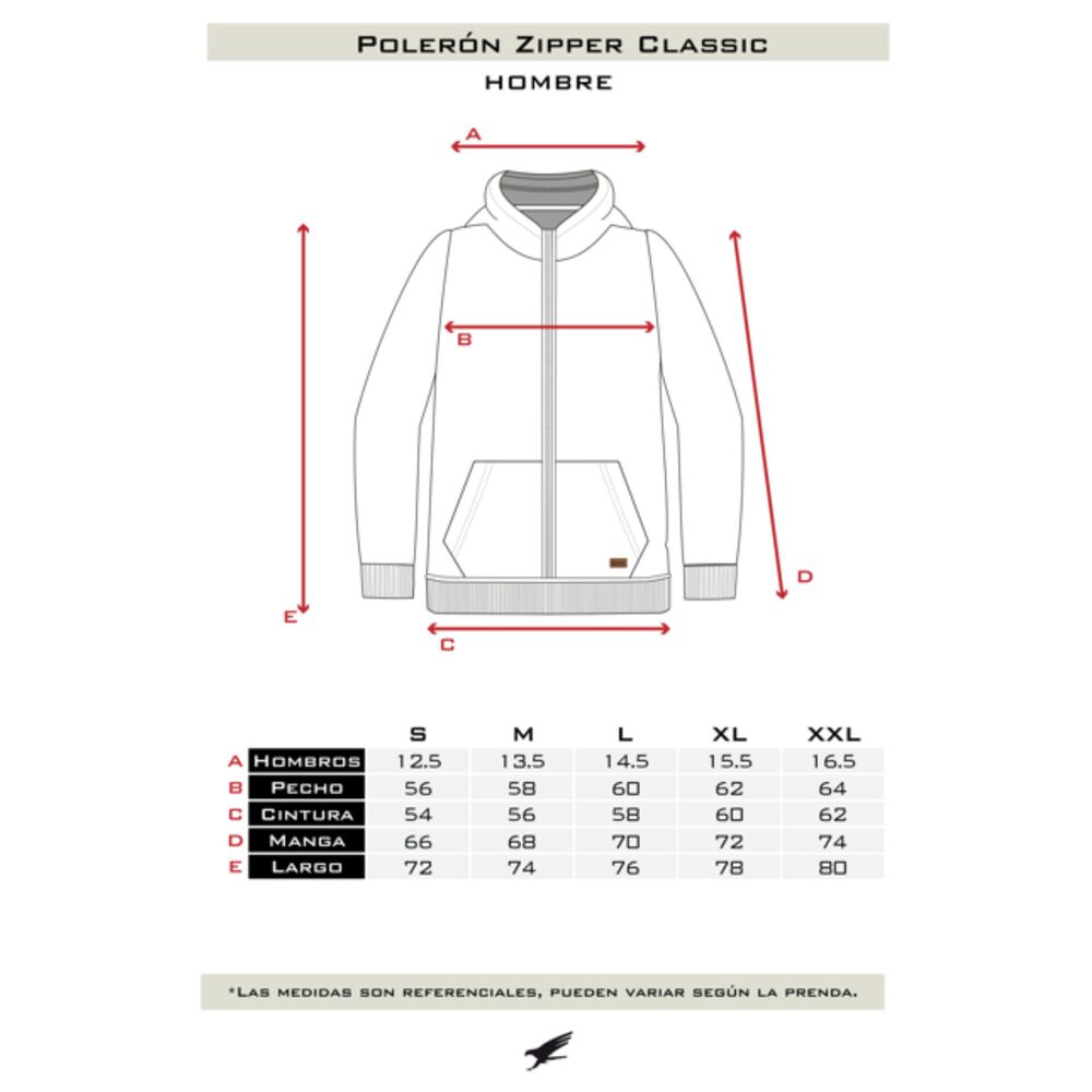 Polerón Zipper Classic Negro Hombre Falcone image number 2.0