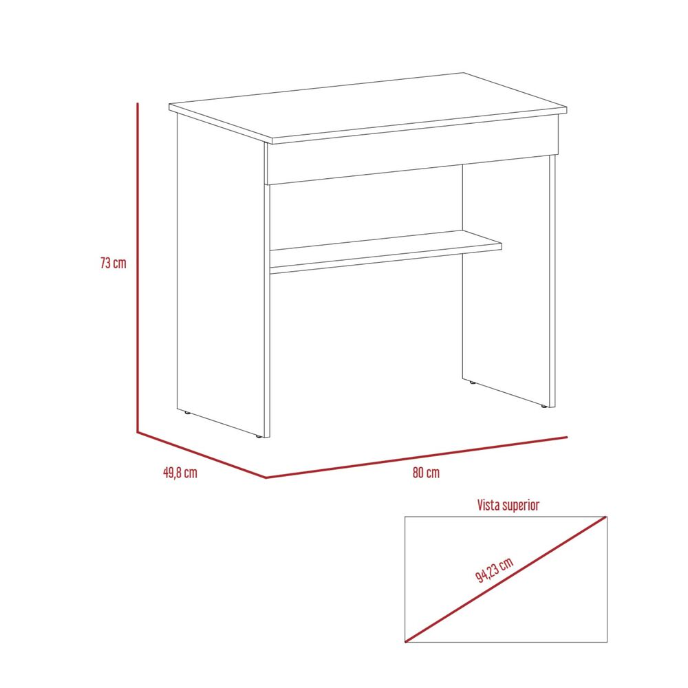 Escritorio 1 Cajon Fm-052b Blanco Y Caf&eacute; Claro image number 9.0
