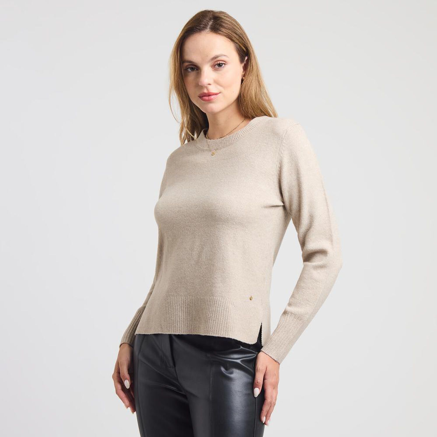 Sweater Listado Regeular Manga Larga Cuello Redondo Mujer Kimera image number 2.0