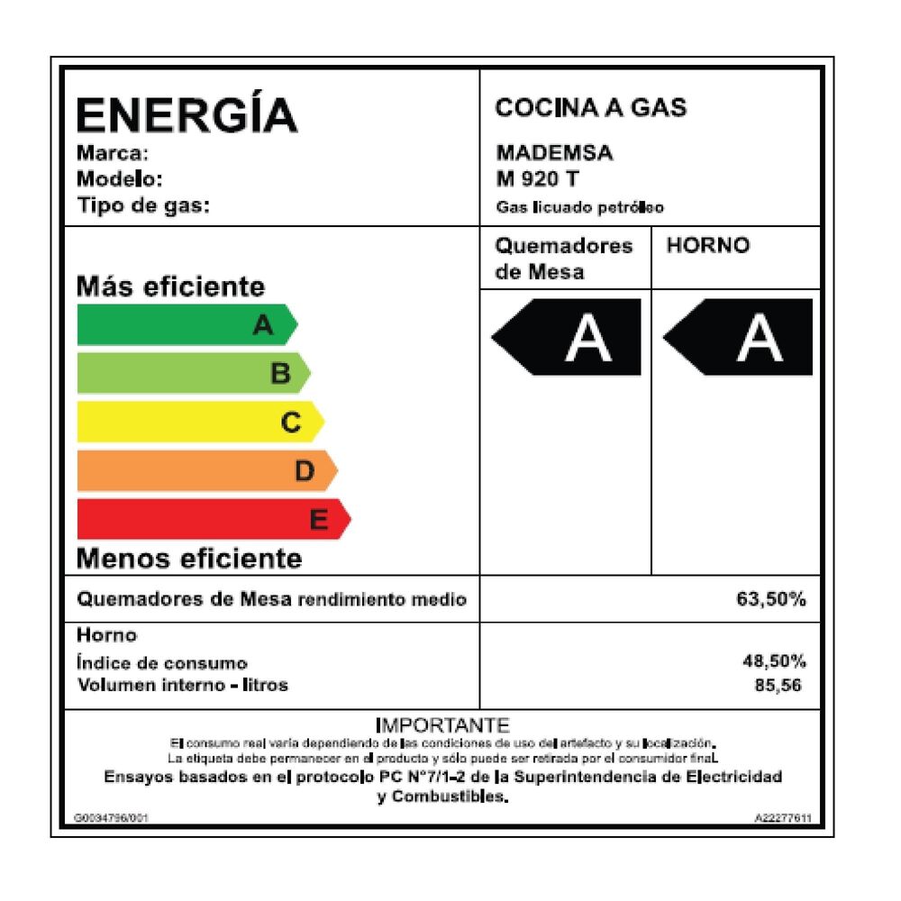 Cocina A Gas 5 Platos Mademsa Triple Llama M 920 T Inox image number 11.0