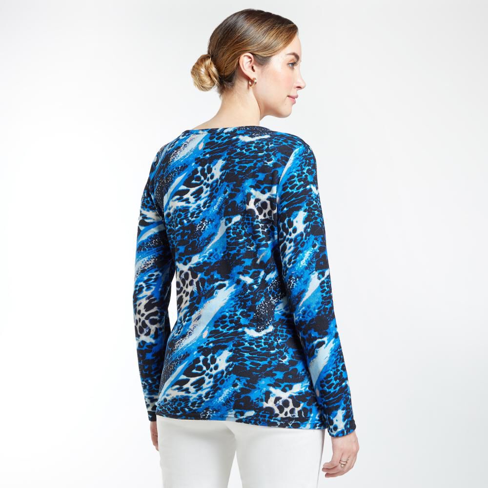 Sweater Camant Full Print Regular Cuello Redondo Mujer Lesage image number 3.0