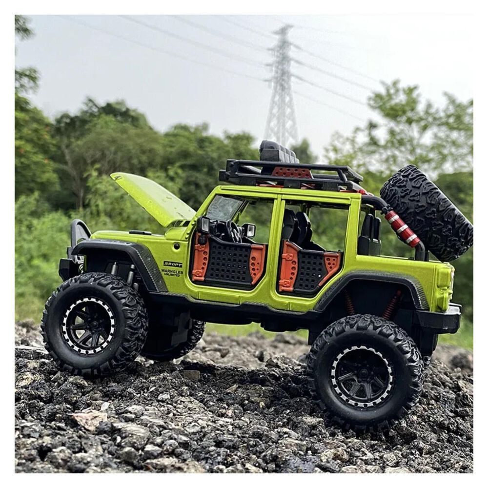 Juguete Auto Jeep Wrangler A Escala 1:24 Verde Infnatil image number 3.0