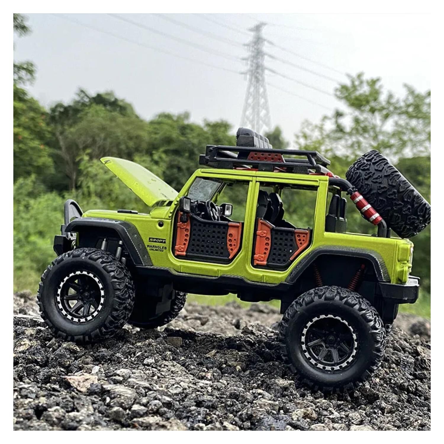 Juguete Auto Jeep Wrangler A Escala 1:24 Verde Infnatil image number 3.0