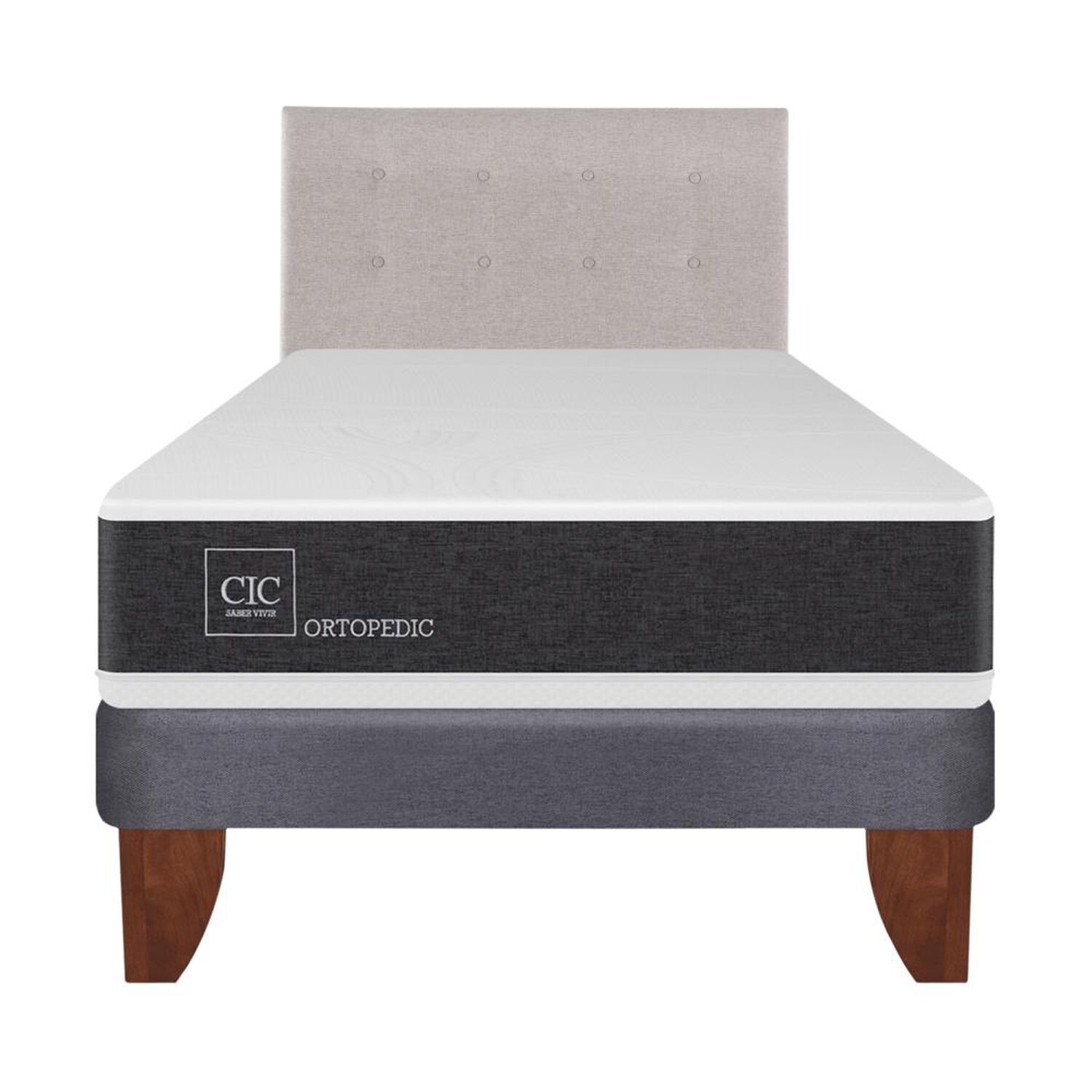 Cama Europea Cic Ortopedic / 1.5 Plazas / Base Normal + Respaldo image number 1.0