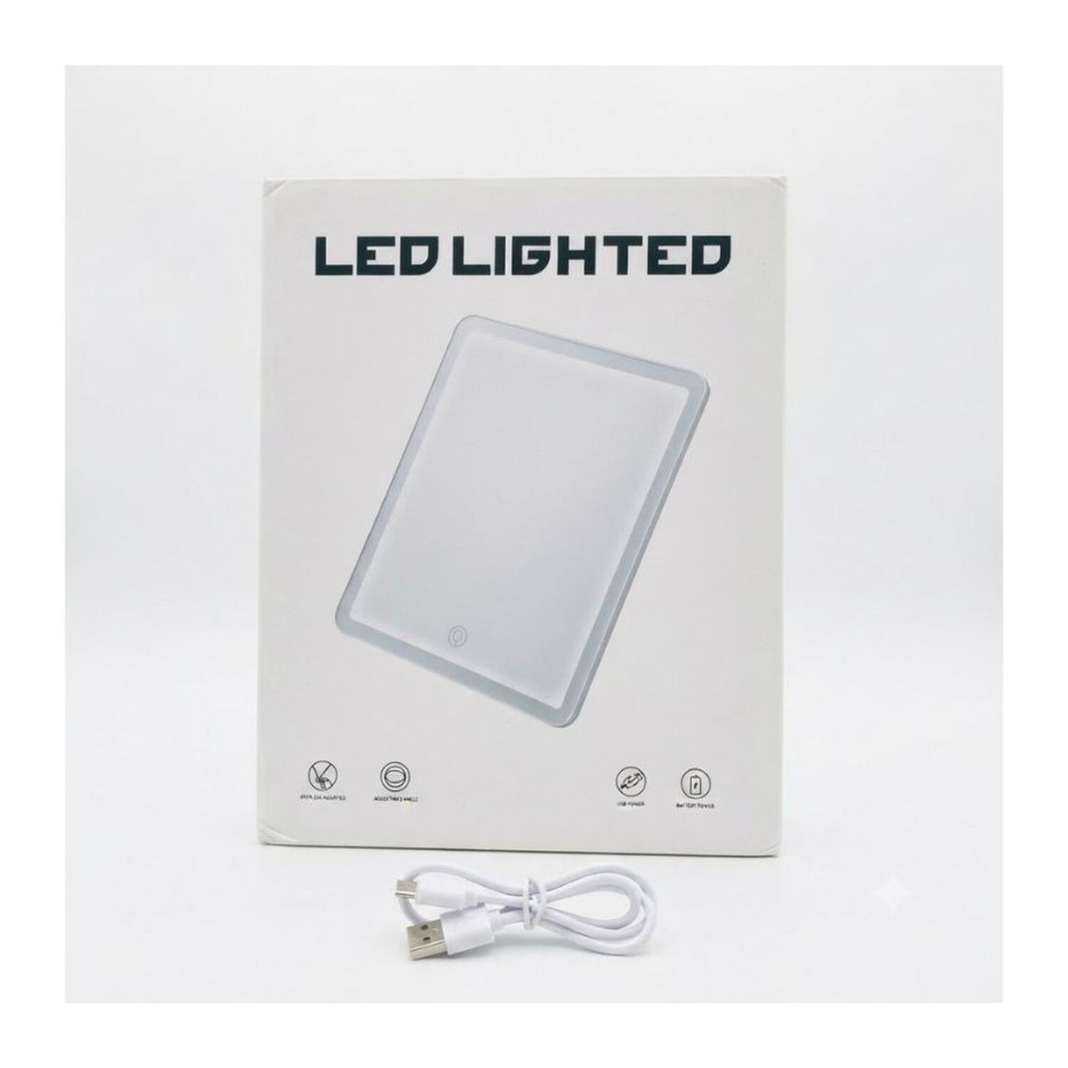 Espejo Maquillaje Luz Led Recargable Tactil Portatil Mesa image number 2.0