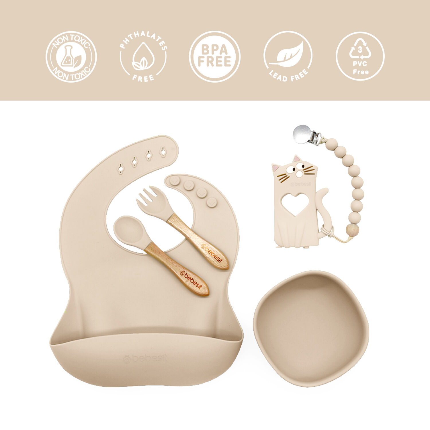 Set Alimentaci&oacute;n March Silicona Beige image number 6.0