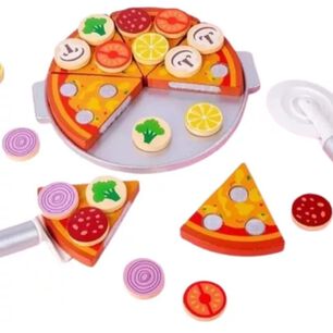 Set Juguetes Pizza Juguete De Madera Didactico