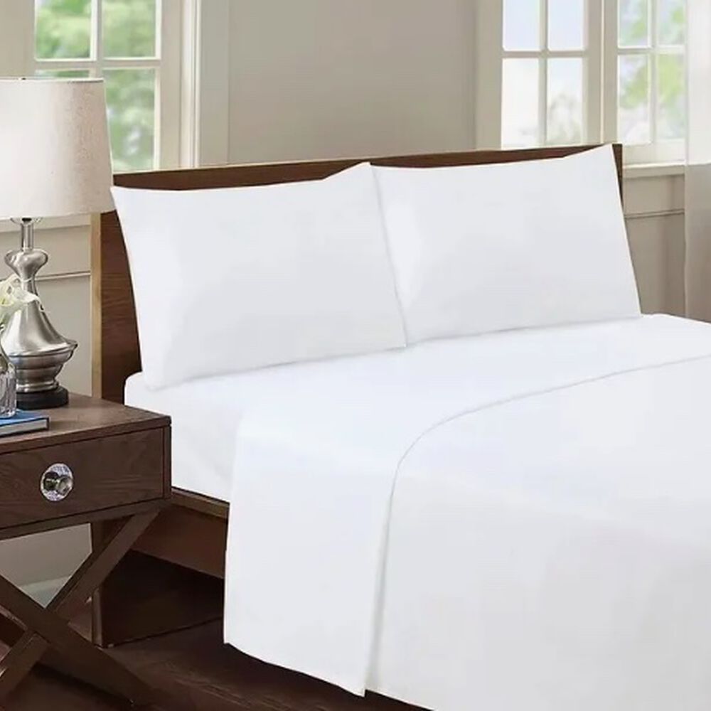 Juego De S&aacute;banas 1.5-188 Hilos Blanco image number 0.0