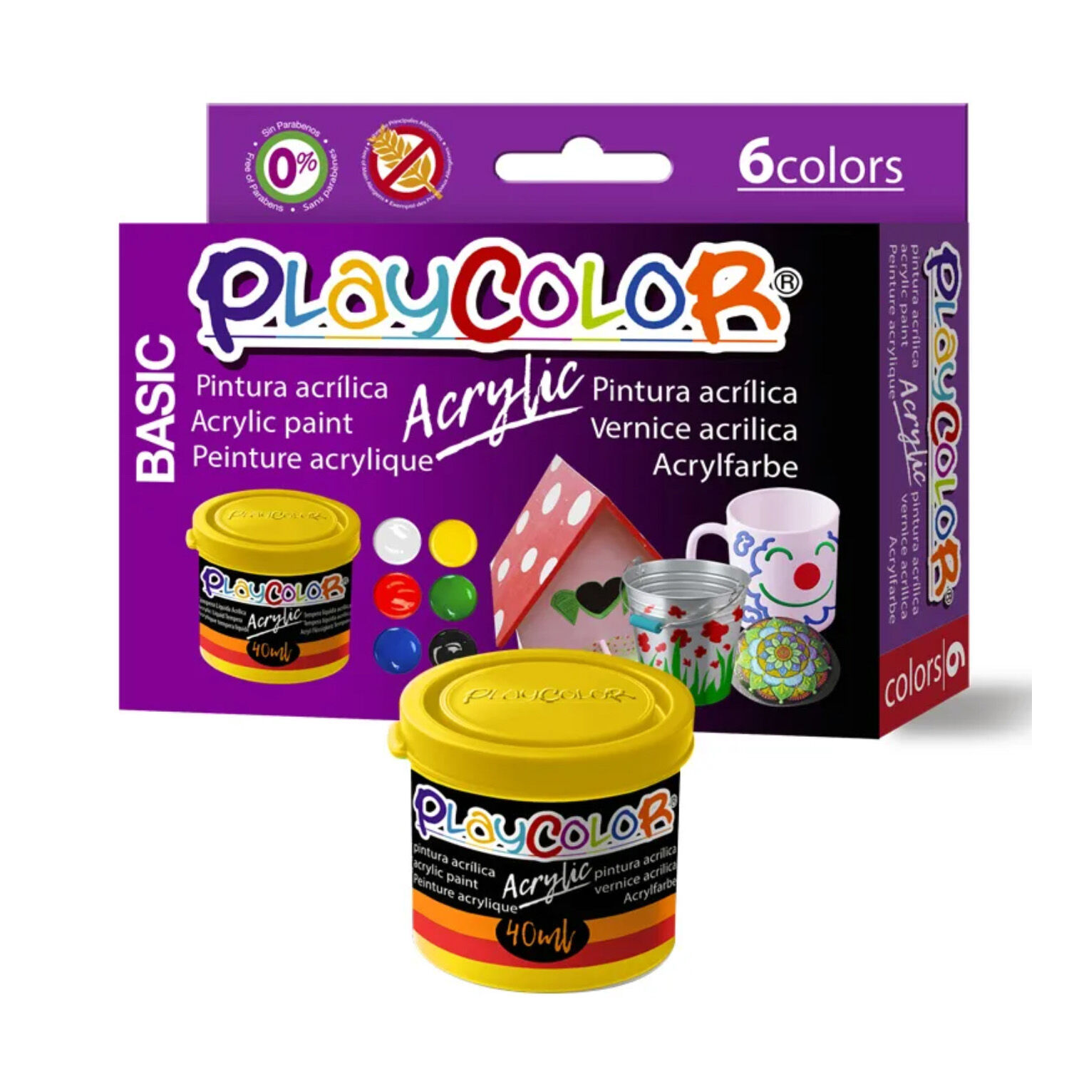 Pintura Acr&iacute;lica 6 Colores Secado R&aacute;pido Instant - Ps image number 0.0