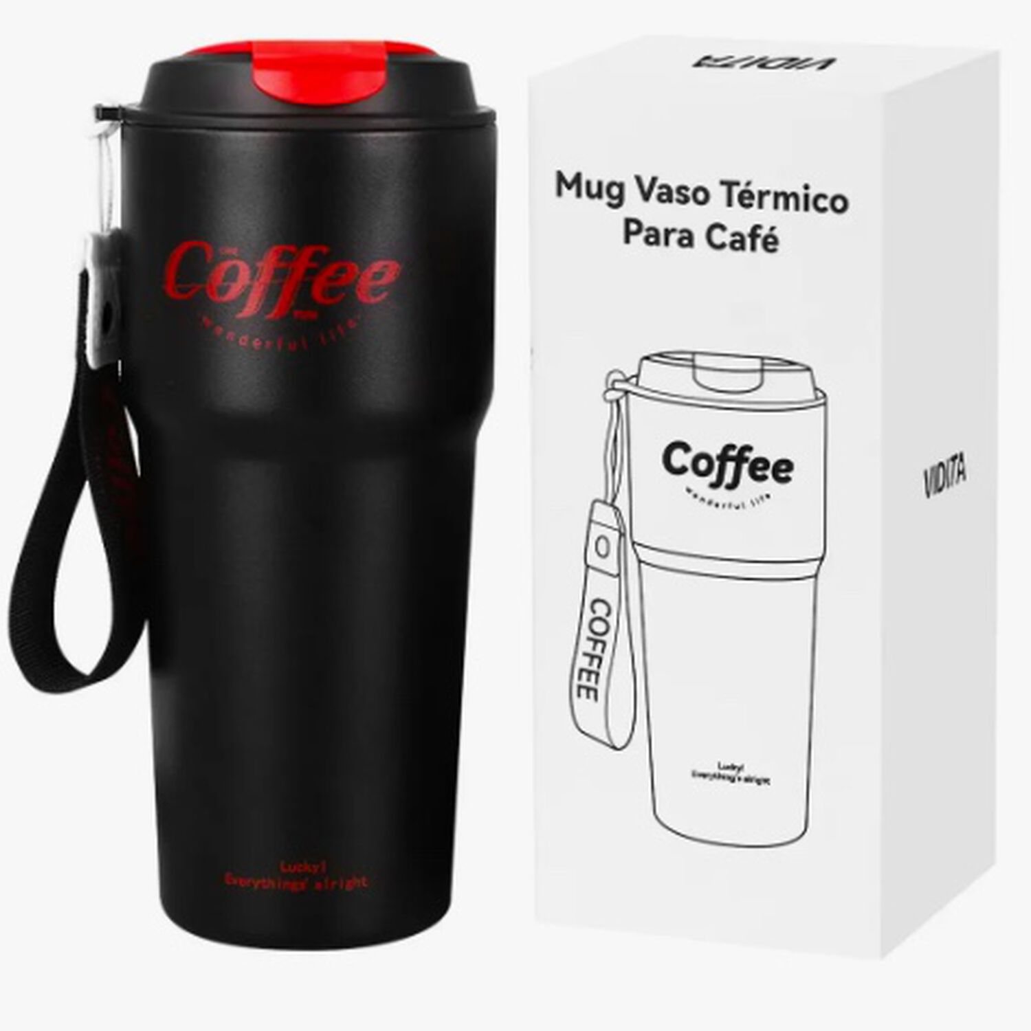 Termo Para Cafe Mug Negro image number 0.0