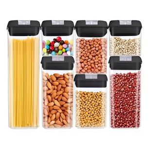 Set De 7 Contenedores Hermeticos De Plastico Cocina Despensa
