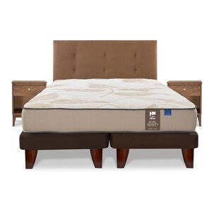 Cama Europea Flex Dual Sensity / 2 Plazas / Base Dividida + Set De Maderas