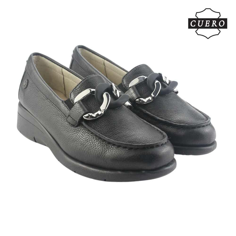 Mocasin De Cuero Chalada Mujer Cala-4 Negro Casual image number 5.0